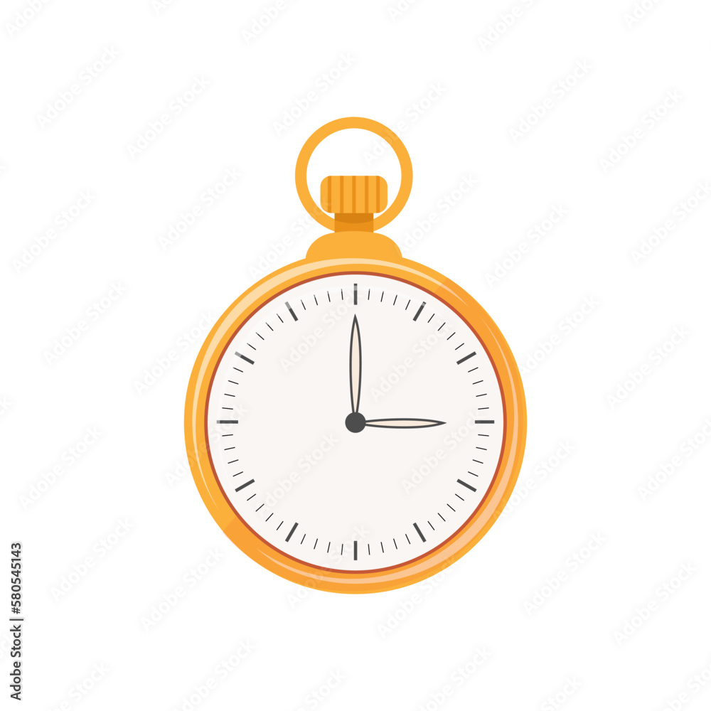 Pocket watch vector isolated illustration