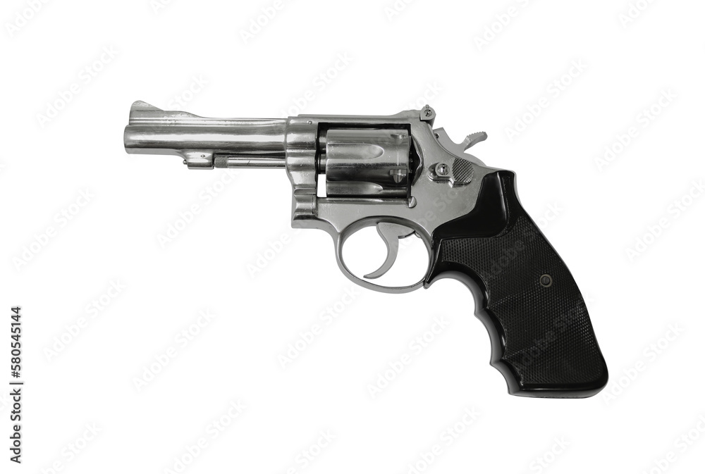 Revolver gun isolated on white background