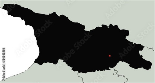 Highly Detailed Georgia Silhouette map.