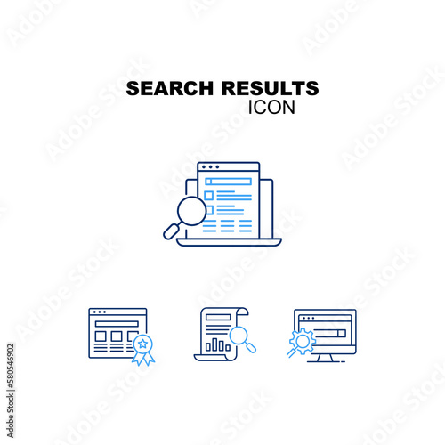 Search Results Vector Line Icon. Editable Stroke.