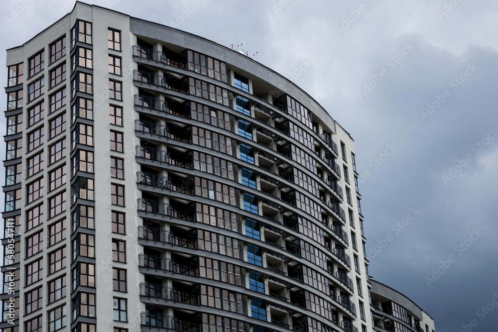 Modern residential buildings.