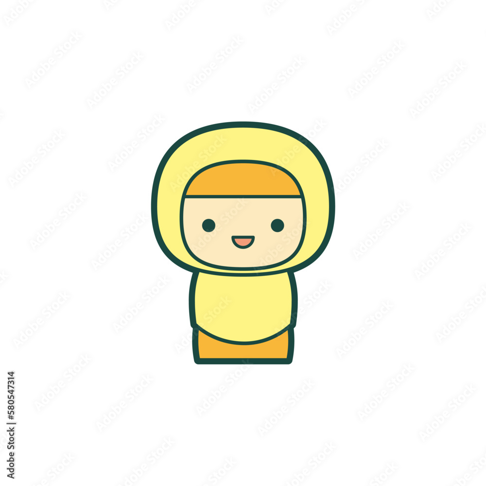 cute icon of woman in yellow hijab Ramadan and Islamic Eid cute icon of woman in yellow hijab Ramadan and Islamic Eid