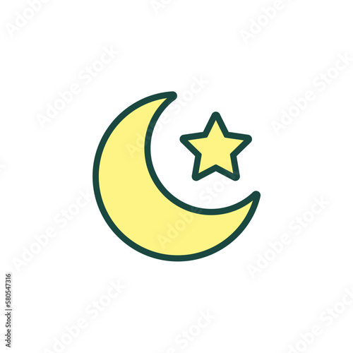 moon and star icon Ramadan and Islamic Eid