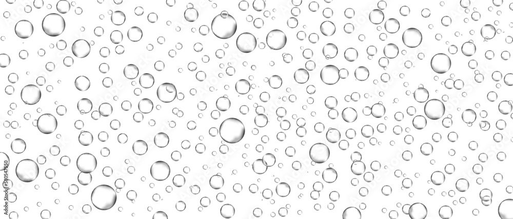 Water bubbles set isolated on white background. Air water bubbles for soda effect, transparent backdrop, icon design, champagne bubbles, texture and wallpaper. Water drops pattern, vector illustration Water bubbles set isolated on white background. Air water bubbles for soda effect, transparent backdrop, icon design, champagne bubbles, texture and wallpaper. Water drops pattern, vector illustration