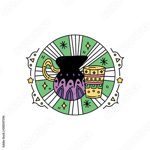 teapot icon background with green color Ramadan and Islamic Eid