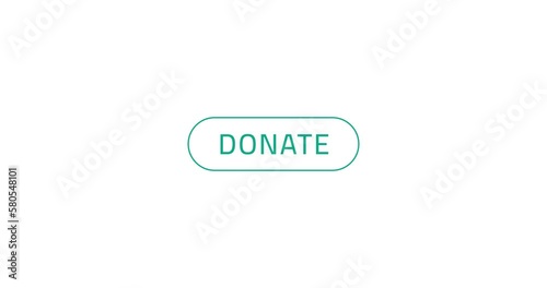 Donate button, Donation animation on white background