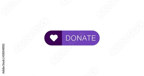 Donate button with love icon. Donate now