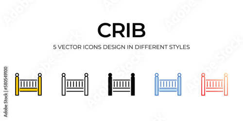 crib icons set vector illustration. vector stock,