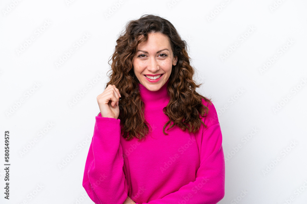 Young caucasian woman isolated on white background laughing Young caucasian woman isolated on white background laughing