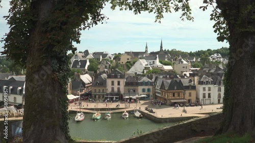 Panorama of harbor and bridge of Port de Saint-Goustan, Auray, Brittany