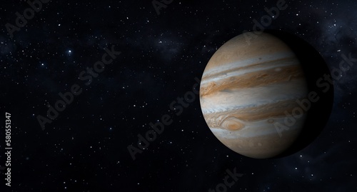 Fototapeta Naklejka Na Ścianę i Meble -  Planet Jupiter and his satellites in outer space