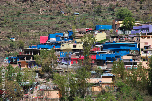 A small village in Malam Jabba close Hindu Kush mountains of Himalayas, Pakistan photo