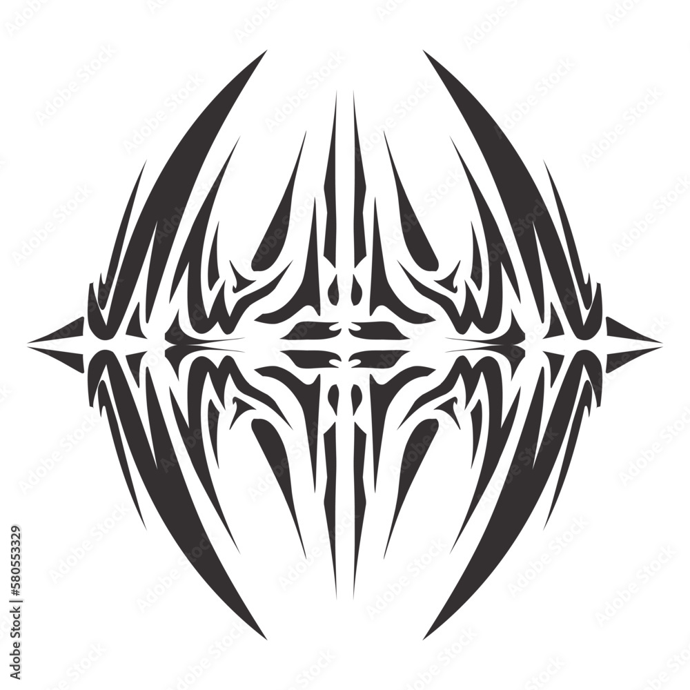 Illustration of a tribal tattoo with a aesthetic shape. Perfect for stickers, clothes stickers, hats, shoes, posters, banners, book covers, icons Illustration of a tribal tattoo with a aesthetic shape. Perfect for stickers, clothes stickers, hats, shoes, posters, banners, book covers, icons