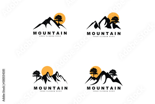 Mountain Logo Design, Vector Place For Nature Lovers Hiker