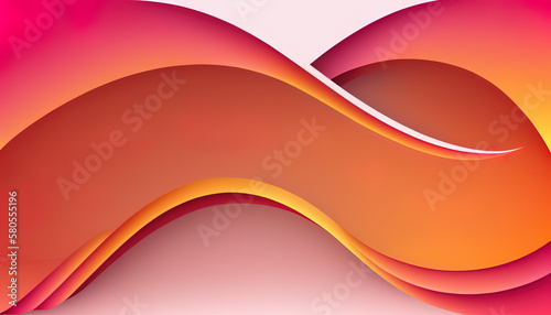 Summer waves, colorful abstract pink and orange sunny waves, copy space, summer and spring feeling, good mood, background. Generative AI. © Caphira Lescante