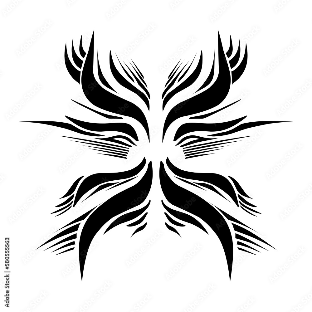 Illustration of a tribal tattoo with a aesthetic shape. Perfect for stickers, clothes stickers, hats, shoes, posters, banners, book covers, icons Illustration of a tribal tattoo with a aesthetic shape. Perfect for stickers, clothes stickers, hats, shoes, posters, banners, book covers, icons