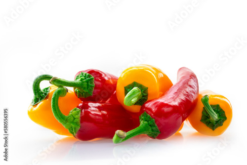 Bell peppers, fruit peppers, colored peppers, red bell peppers, yellow bell peppers, fresh,
