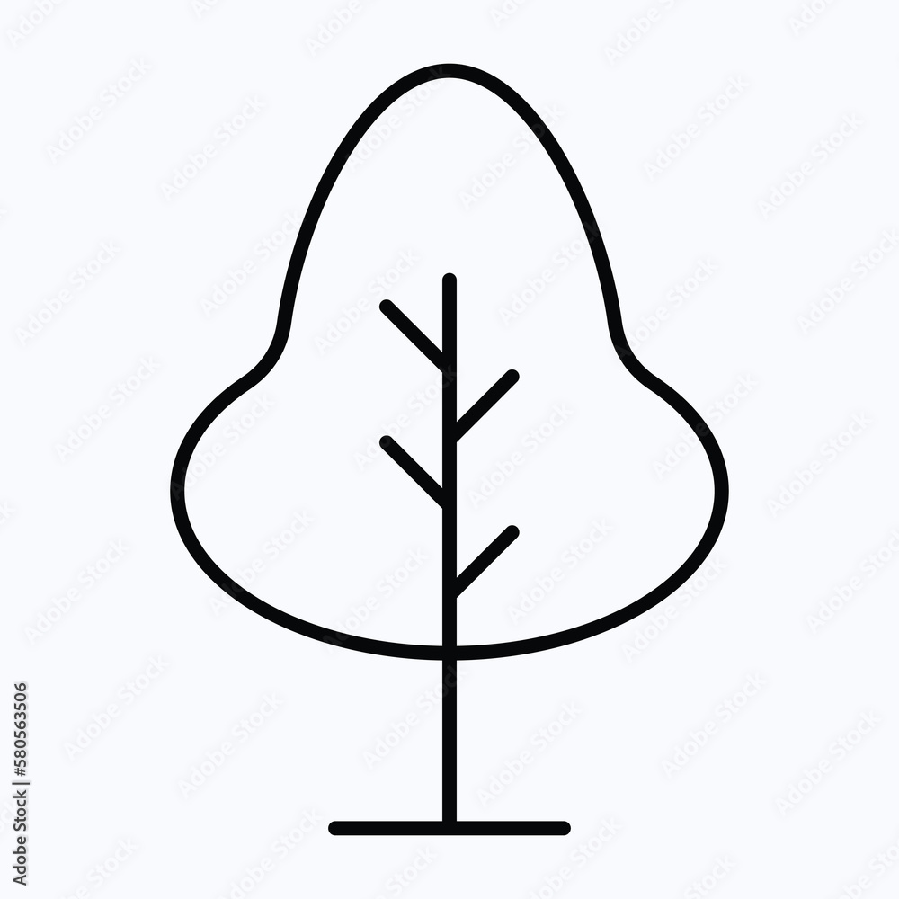 icon tree vector design illustration line art icon tree vector design illustration line art