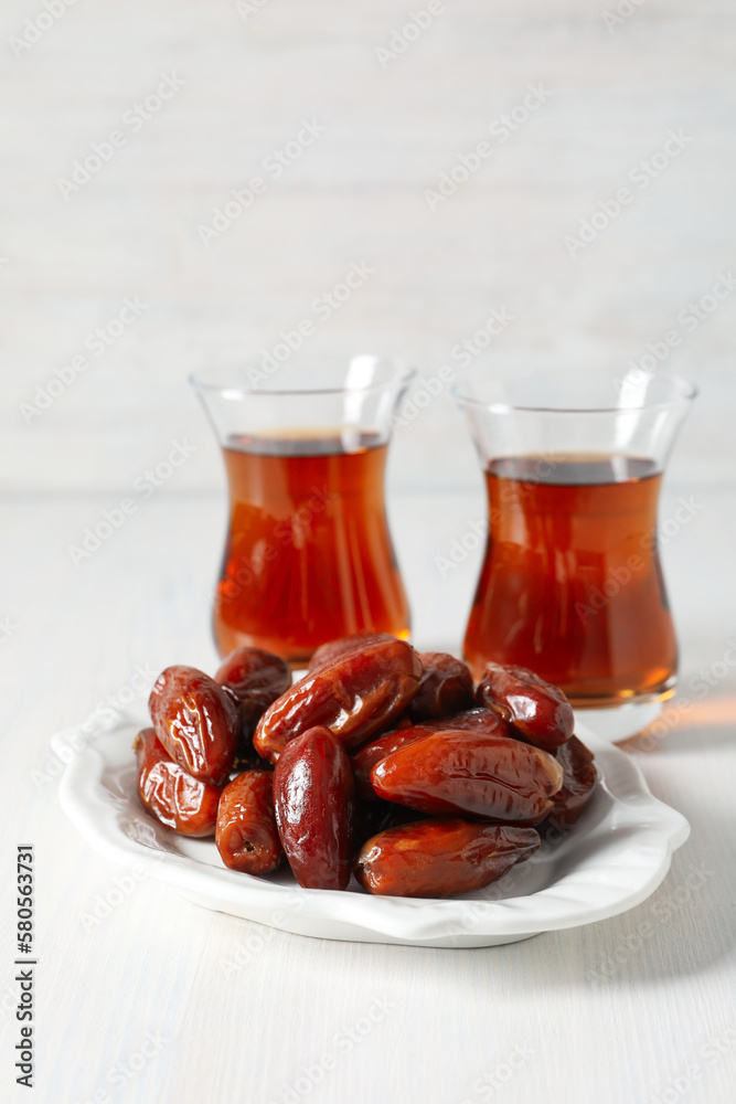 Concept of sweet and tasty food, dates Concept of sweet and tasty food, dates