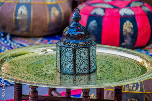 Ramadan tent set up decoration photography, Photo is selective focus with shallow depth of field. Taken at Cairo Egypt