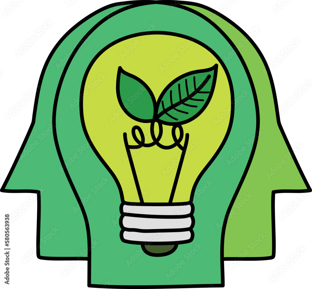 Thinking Green decorative design element for website, presentation, flyer, brochure, printing, application. Thinking Green decorative design element for website, presentation, flyer, brochure, printing, application.