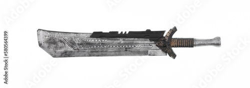steel fantasy sword isolated on white background