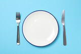 Empty plate, composition for minimal and minimalism concept