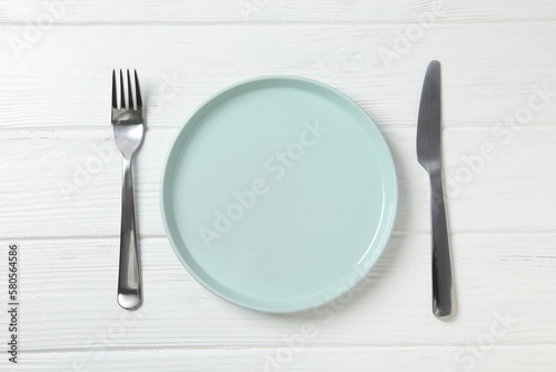 Empty plate, composition for minimal and minimalism concept