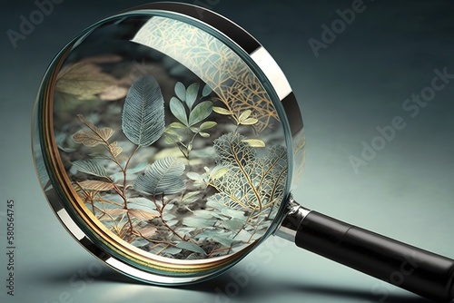 Single Magnifer Glass on white background, AI generated