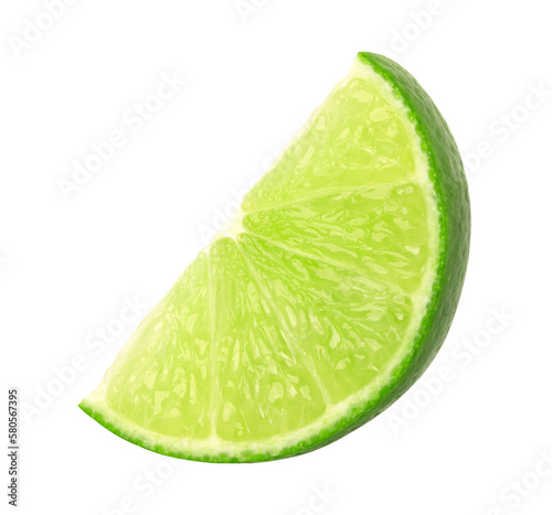 Natural fresh lime slice isolated, transparent png, PNG format, cut-out.