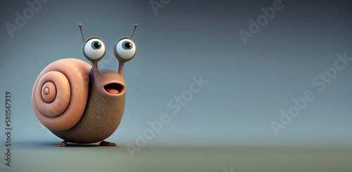 Foto Cute snail Cartoon character