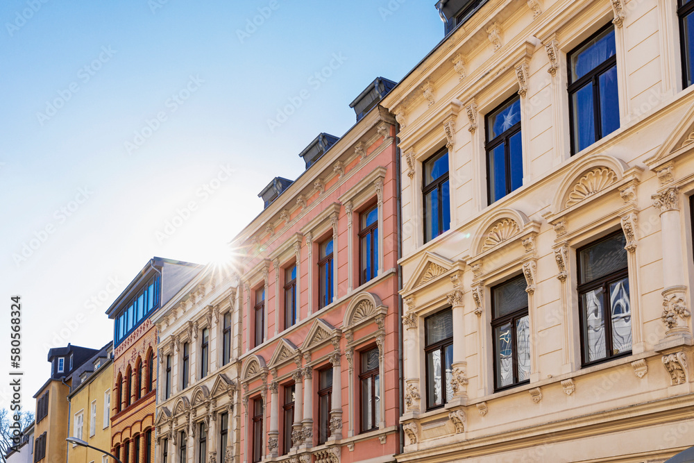 Germany, North Rhine Westphalia, Cologne, Row of historic Wilhelminian apartments in Lindenthal Germany, North Rhine Westphalia, Cologne, Row of historic Wilhelminian apartments in Lindenthal