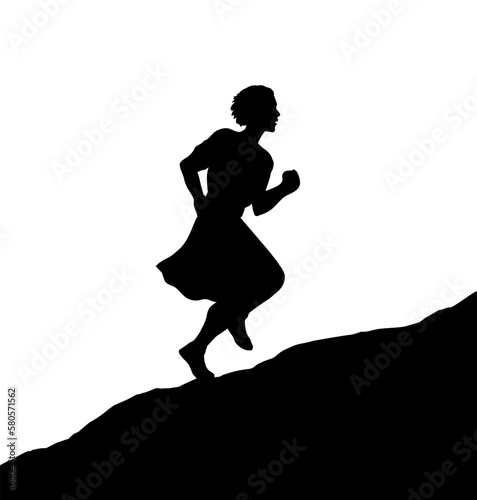 Vector drawing. Egyptian runs looking back