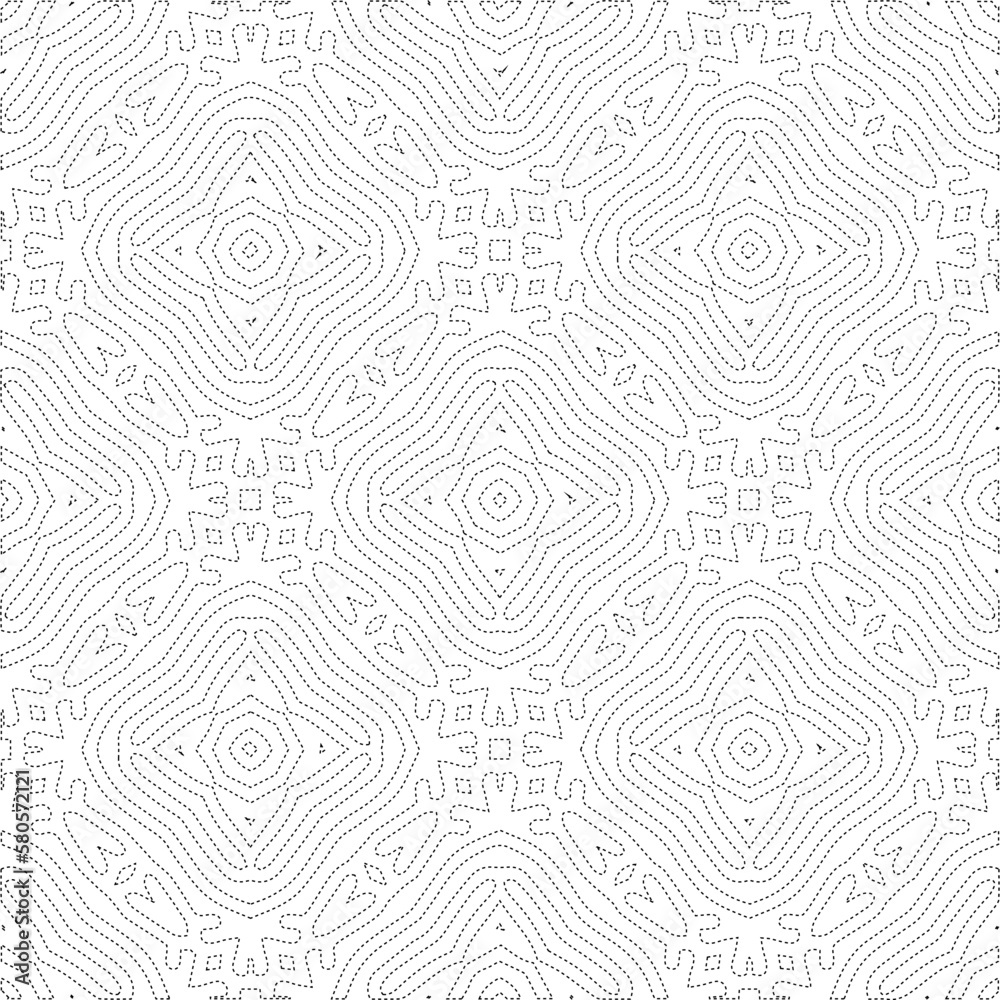 Stylish texture with figures from lines.
Simple curved line design.Abstract geometric black and white pattern for web page, textures, card, poster, fabric, textile.dot patterns.
