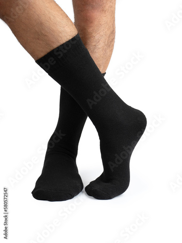 Beautiful men's socks on a white background