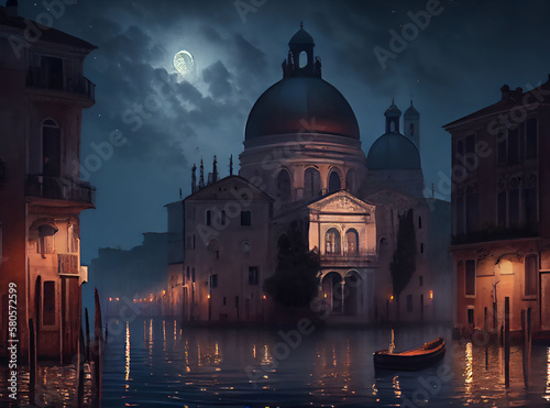 Canal in Venice, generative AI © Grafvision