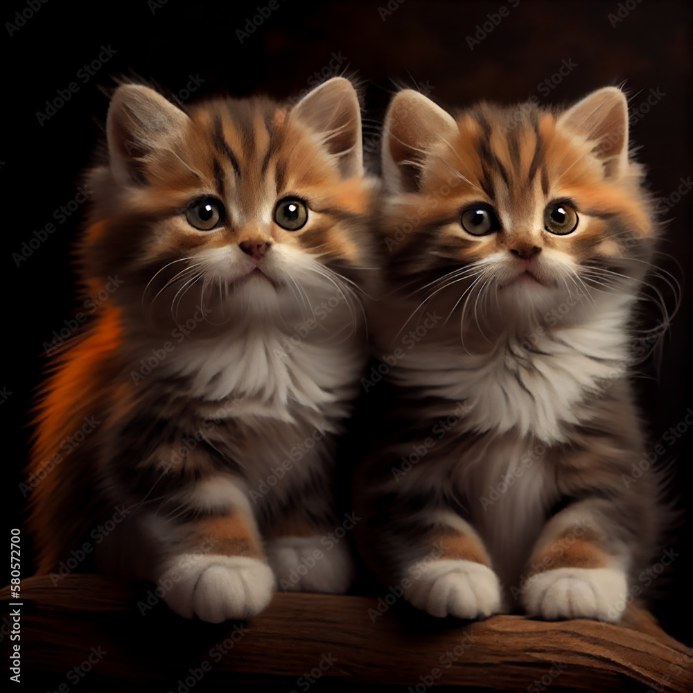 Two adorable kittens, generative AI Two adorable kittens, generative AI