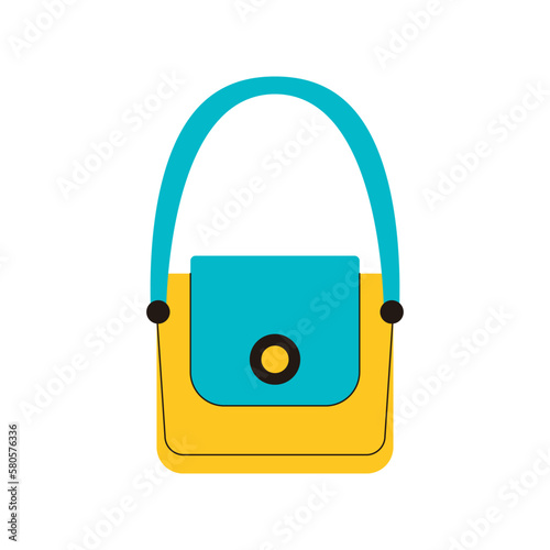 Fashionable female purse. Cartoon woman bag elegant accessory, modern stylish casual handbag. Vector flat illustration