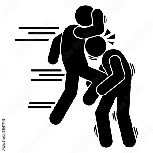 icon people are fighting. robbery. beating. brawl.