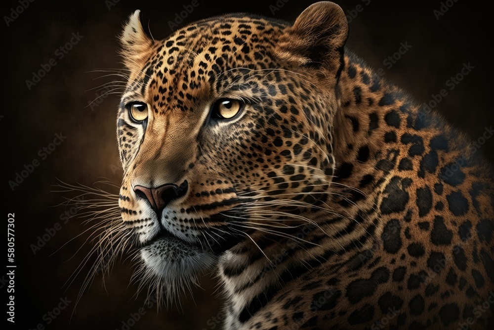 Leopard's Portrait. Generative AI
