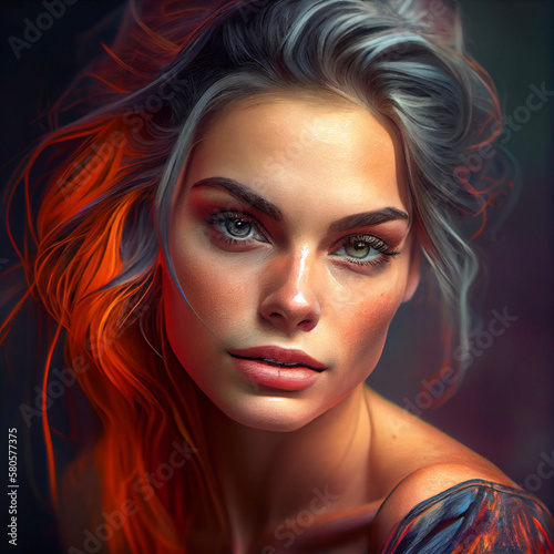 Woman artistic paint - AI generated image - Unrelated to real people