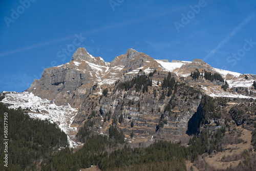 Beautiful alpine scenery in Wilderswil in Switzerland photo