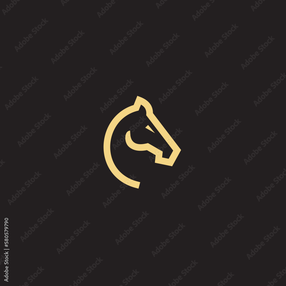 horse Logo is created with lines forming a stylized horse in gold color. horse Logo is created with lines forming a stylized horse in gold color.
