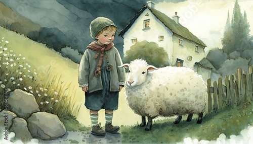 boy and sheep
