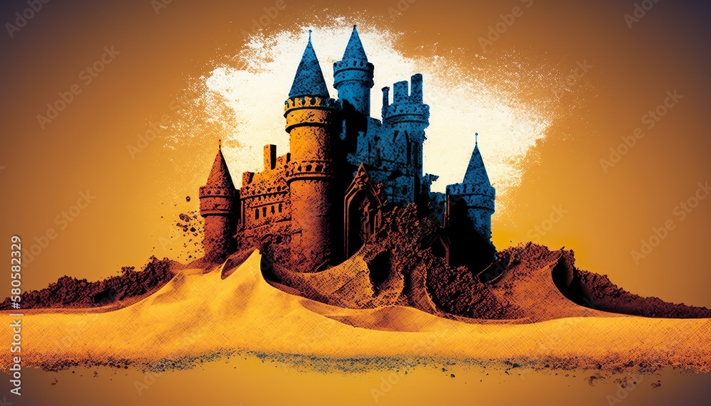 castle on the beach Amazing and classy Abstract background AI Generated illustration