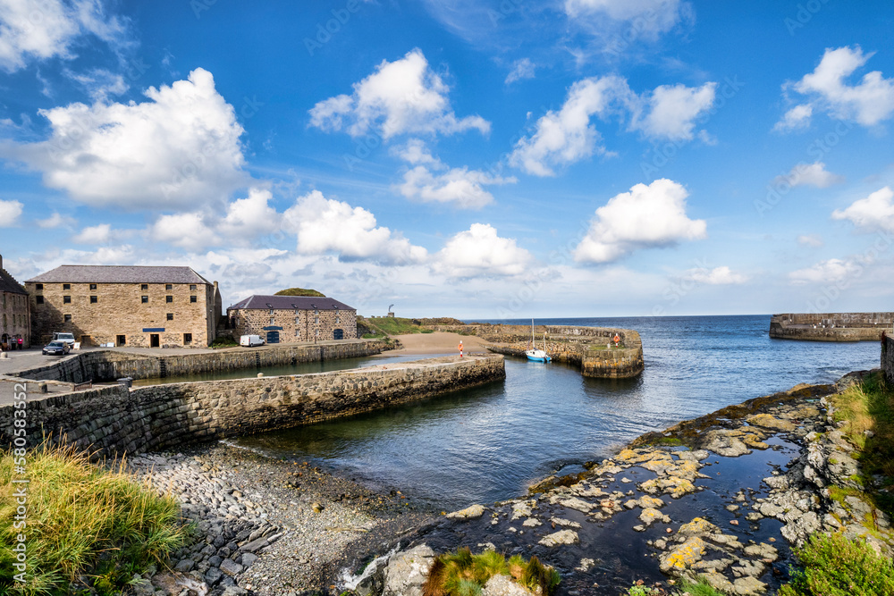 The inner harbour at Portsoy, on the Moray Firth in Aberdeenshire, Scotland.