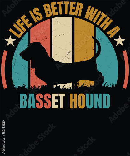 Life is Better with a Basset Hound Essential T-Shirt design