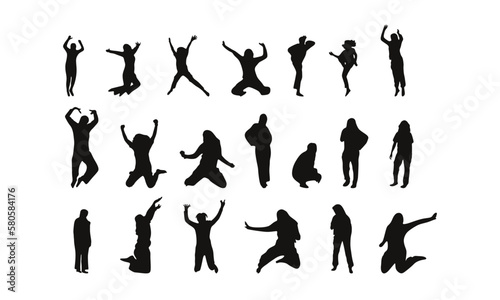 Silhouette women jump when holiday time