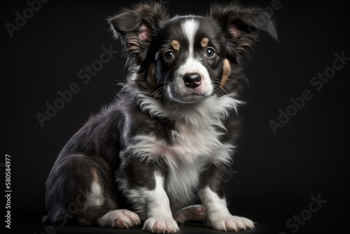 Cute photo of a dog in a studio shot on an isolated background. Generative AI © AkuAku