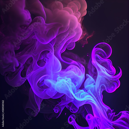 Neon smoke background. Created by AI tool.